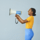 Woman holding megaphone